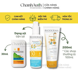 Kem chống nắng dạng sữa dạng xịt cho trẻ em bé La Roche-Posay SPF 50+ 30ml 200ml dùng cho cả mặt và body