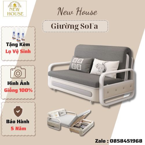 Ghế Sofa Giường Gấp Gọn, Giường Ngủ Hiện Đại ,Giường Sofa Thông Minh 2 Trong 1 Có Hộp Chứa Đồ (1m8)