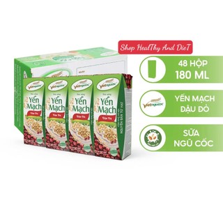   ĐƠN HOẢ TỐC  12 Lốc Sữa Yến Mạch Đậu Đỏ Việt Ngũ Cốc Lốc 4 Hộp - 180ml Hộp 