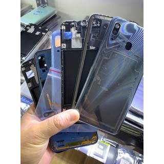 Full Bộ xương vỏ samsung A30 - gồm lưng, sườn, phím, kính camera, cáp nguồn / volum, khay sim