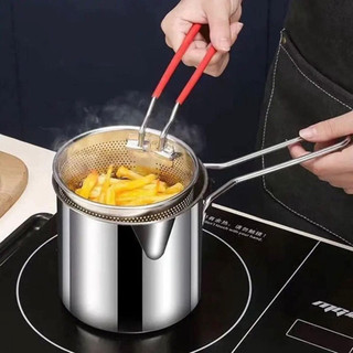 Nồi chiên ngập dầu ,lọc dầu inox, kèm rổ vớt ,phù hợp với mọi nguòn thiết bị