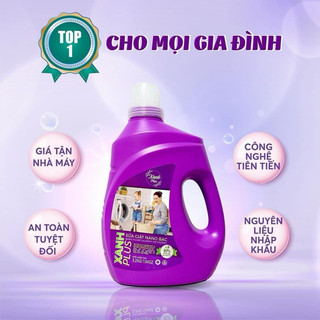 Nước giặt nano bạc Xanh Plus gốc thực vật thiên nhiên dùng giặt đồ em bé, giặt quần áo 1 thùng 4 can 3.2l