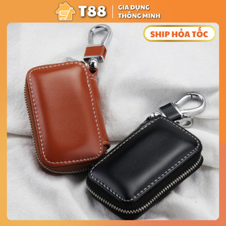 Móc khóa ví mini đựng tiền lẻ vé xe tiện lợi, móc treo chìa khóa ô tô xe máy chất liệu da mềm bền đẹp