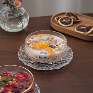 Set bát đĩa thủy tinh ăn chè, ăn yến, bát kèm đĩa thủy tinh decor
