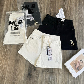 Quần short jeans lưng cao thêu chữ co giãn chuẩn xịn