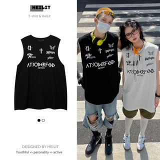 Áo Ba Lỗ Nam Họa Tiết Đen Trắng Nổi Bật HeiLit Tank Top Nam Chất Vải Cotton Dày Dặn Thoải Mái