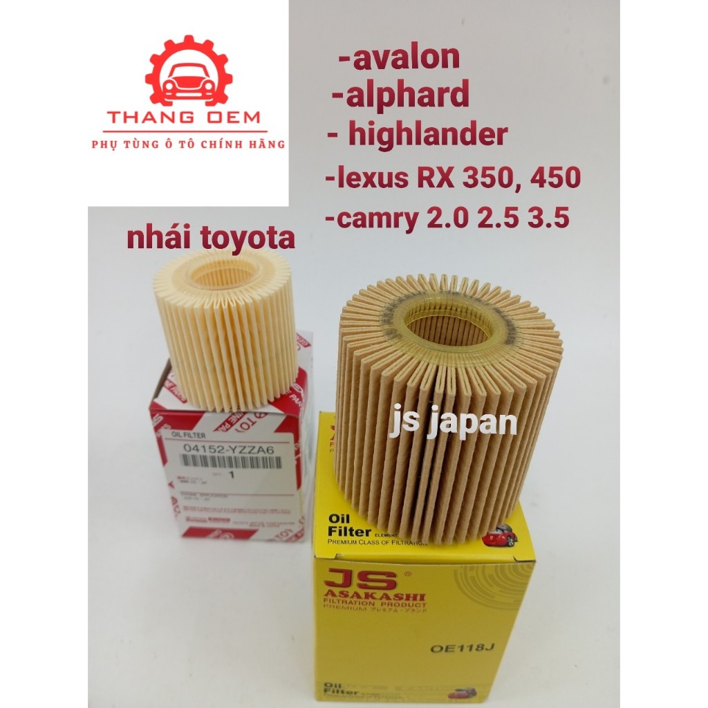 [CHÍNH HÃNG JS JANPAN]Lọc dầu (lọc nhớt) động cơ camry , venza , Rav4 , highlander , avalon ,mã :041