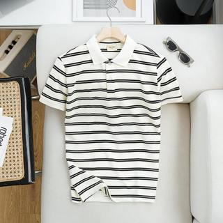 Áo Polo Otis Star thun gân sọc ngang, Chất vải Cotton và sợi tổng hợp co giãn, Form Regular 230gsm