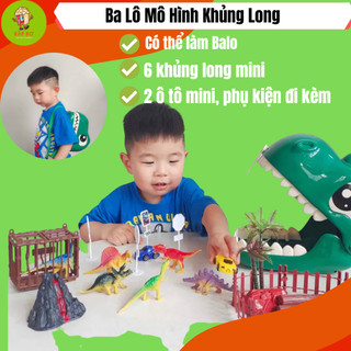Balo Khủng Long cho bé kèm đồ chơi thú vị, bộ balo đựng đồ chơi khung long mini cho bé 🦖