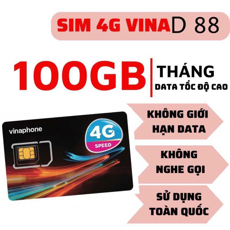 SIM 4G Vinaphone 100Gb Tốc Độ Cao