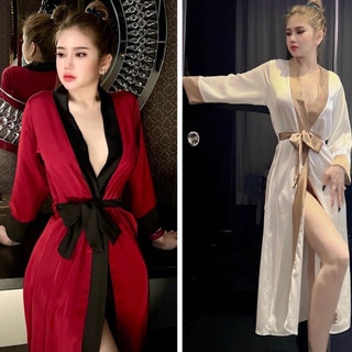 Áo Choàng Ngủ Chất Liệu Lụa Latin - Sexy Quyến Rũ Sang Chảnh - Free size 40-60kg.