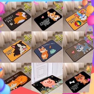 Combo 10 tấm thảm lau chân nhà tắm, thảm chùi chân mẫu hoa sóng gấu dâu nhà bếp chống trơn trượt thấm nước 40x60cm