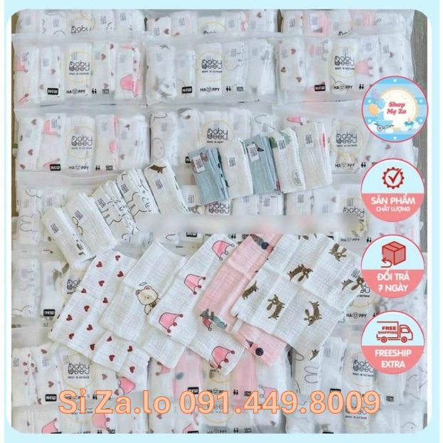 (BABY BEE) Set 5 khăn sữa muslin tree