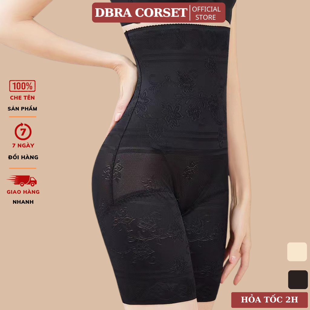 Quần Gen Nịt Bụng Cạp Cao DBRA CORSET Chất Thun Lụa Dệt Thoáng Khí Định Hình Eo - GB.32