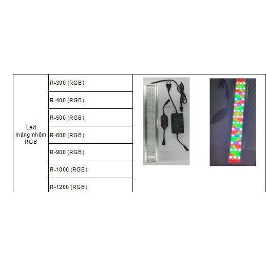 đèn led máng nhôm coco wrgb, đèn bể cá siêu sáng