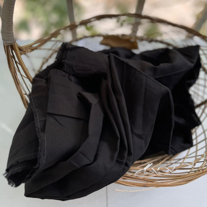 Vải thô boi Hàn 100%cotton màu đen, khổ 1m5