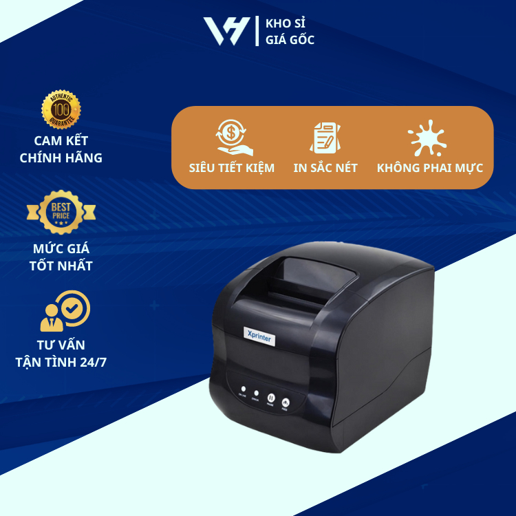 Máy in mã vạch Xprinter, In đơn hàng sàn TMĐT, In tem trà sữa, in bill Xprinter XP- 318B