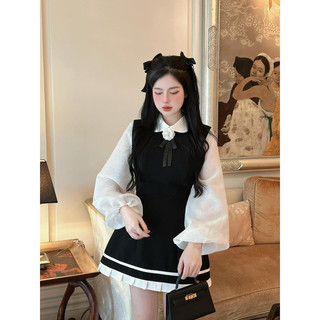 Váy umi nơ phối tay tơ bồng phạm kiều trang