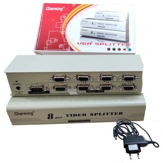 Bộ chia màn hình VGA 1 ra 2, Chia VGA 1 ra 4, Chia 1 ra 8 Charming -  Bộ gộp VGA 4 vào 1 chất lượng tốt PKMT 3C
