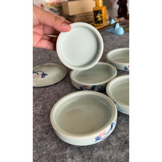 Khay pha màu sứ xanh 5 tầng