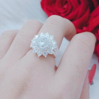 Nhẫn sen bạc ta dày dặn - Nhẫn hoa sen bạc ta - Nhẫn nữ bạc ta hoa sen - Shop bạc Khải Khải