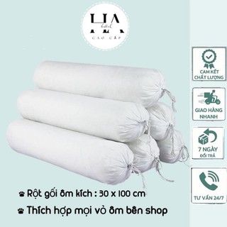 Ruột gối ôm bông gòn HA_bedding,ruột gối ôm cao cấp có dây buộc chất bông trắng tinh khôi kích thước 35x100cm.
