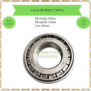 Vòng bi, bạc đạn xe tải, Mã Hiệu 30207 (7207E). Kích thước 35*72*18, tải nhẹ, bi côn
