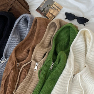 Bittersweet - Khoác len mỏng dáng croptop có mũ Cozy Chic Outer