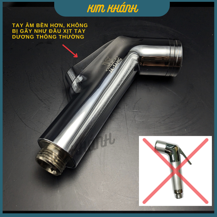 [BẢO HÀNH 3 NĂM] Bộ vòi xịt vệ sinh Hàn Quốc JA-SANG cao cấp, vòi xịt vệ sinh tay liền, vòi xịt bồn cầu tay âm ốc đồng