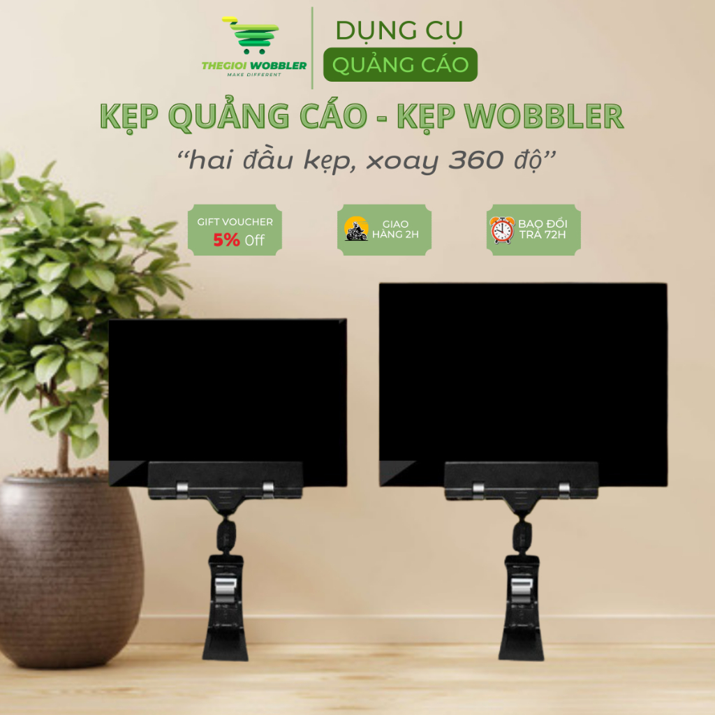 Kẹp bảng giá sale, kẹp wobbler, kẹp giá siêu thị Thegioi wobbler xoay 360 độ, kẹp quảng cáo, bảng gi