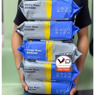  COMBO Sỉ 5 Gói Khăn Ướt Lau Bếp Hương Chanh   Giấy Ướt Lau Bếp gói 80 tờ  