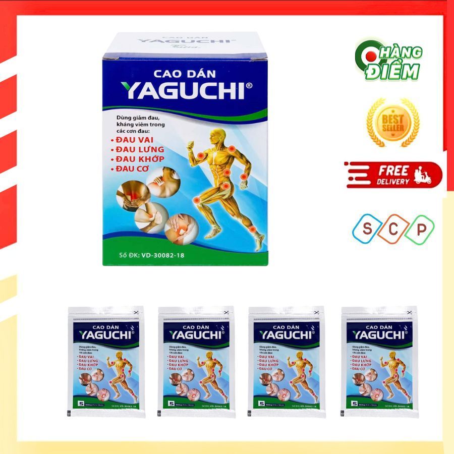 ✅[GIÁ TỐT] Cao Dán Yaguchi Giảm Đau – Gói 5 Miếng – Vai, Lưng, Khớp, Cơ