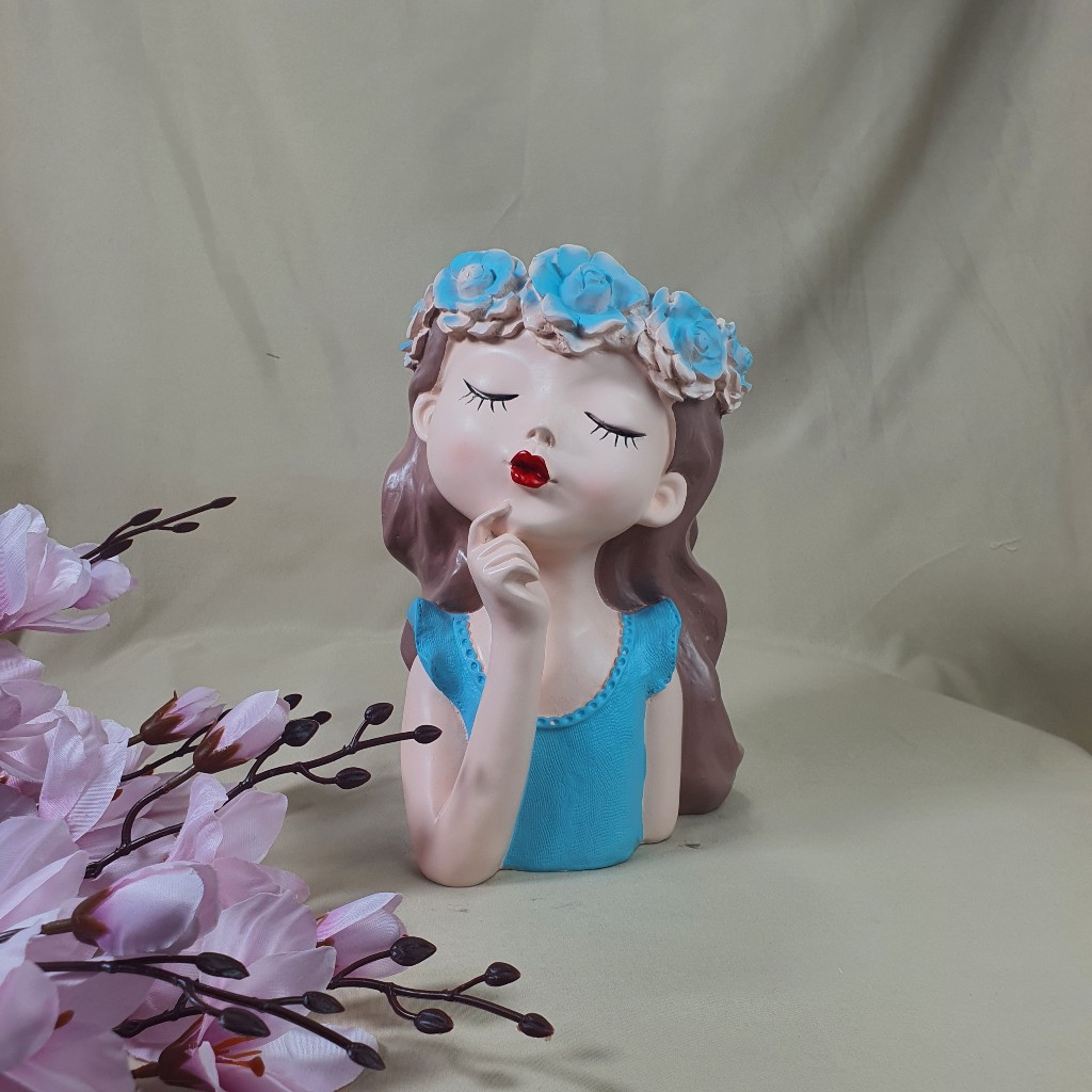 Bình hoa cô gái decor bình hoa cô gái ôm hoa bình hoa cô gái chống càm bình hoa cô gái tóc mây bình hoa cô gái size lớn