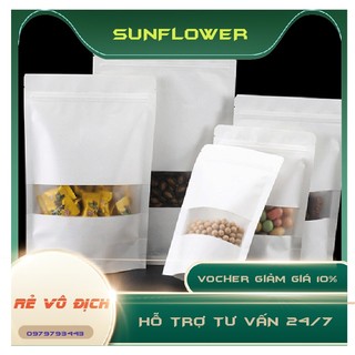 Túi zip giấy kraft trắng có cửa sổ ~ bán lẻ