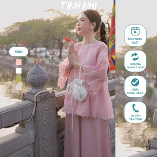 Pháp phục tơ thêu hoa TINH NHI thanh lịch và tinh tế PP34