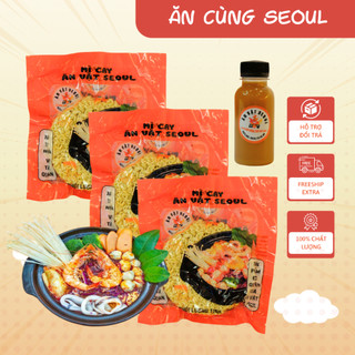 Set 20 gói mì cay ăn vặt seoul [ 01 muối ớt xanh 150ml + 01 chai nước độ 150ml ] ( cam kết chuẩn vị mì cay seoul )