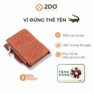 Ví nam đựng thẻ văn phòng Da Cá Sấu v36 2DO LEATHER kích thước (10.5x12) Quà Tặng Cho Người Thân, Sang Trọng, Cao Cấp
