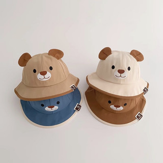 Mũ vành kaki gấu cho bé (46-50cm)