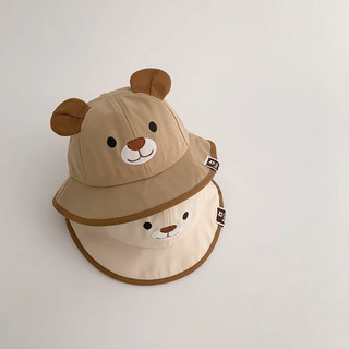 Mũ vành kaki gấu cho bé (46-50cm)