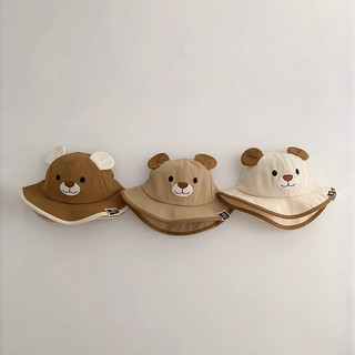 Mũ vành kaki gấu cho bé (46-50cm)