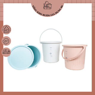 Xô sọc 15L Hokori 5238, Xô đựng nước có nắp Việt Nhật cao cấp, Xô lau nhà tưới cây đa năng có kèm nắp đậy