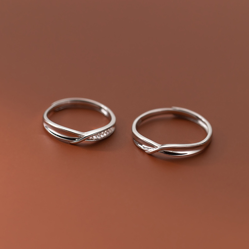 Nhẫn đôi bạc 925 Freesize  Our Sweet Love Couple Rings - LILIBELLE Silver ND12