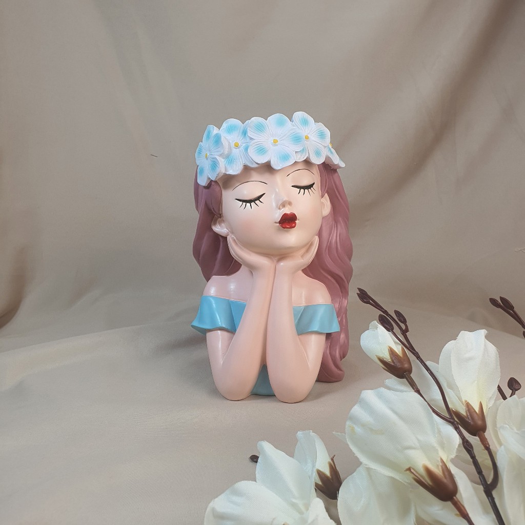 Bình hoa cô gái decor bình hoa cô gái chống càm bình hoa cô gái thiên thần bình hoa cô gái tóc mây bình hoa cô gái