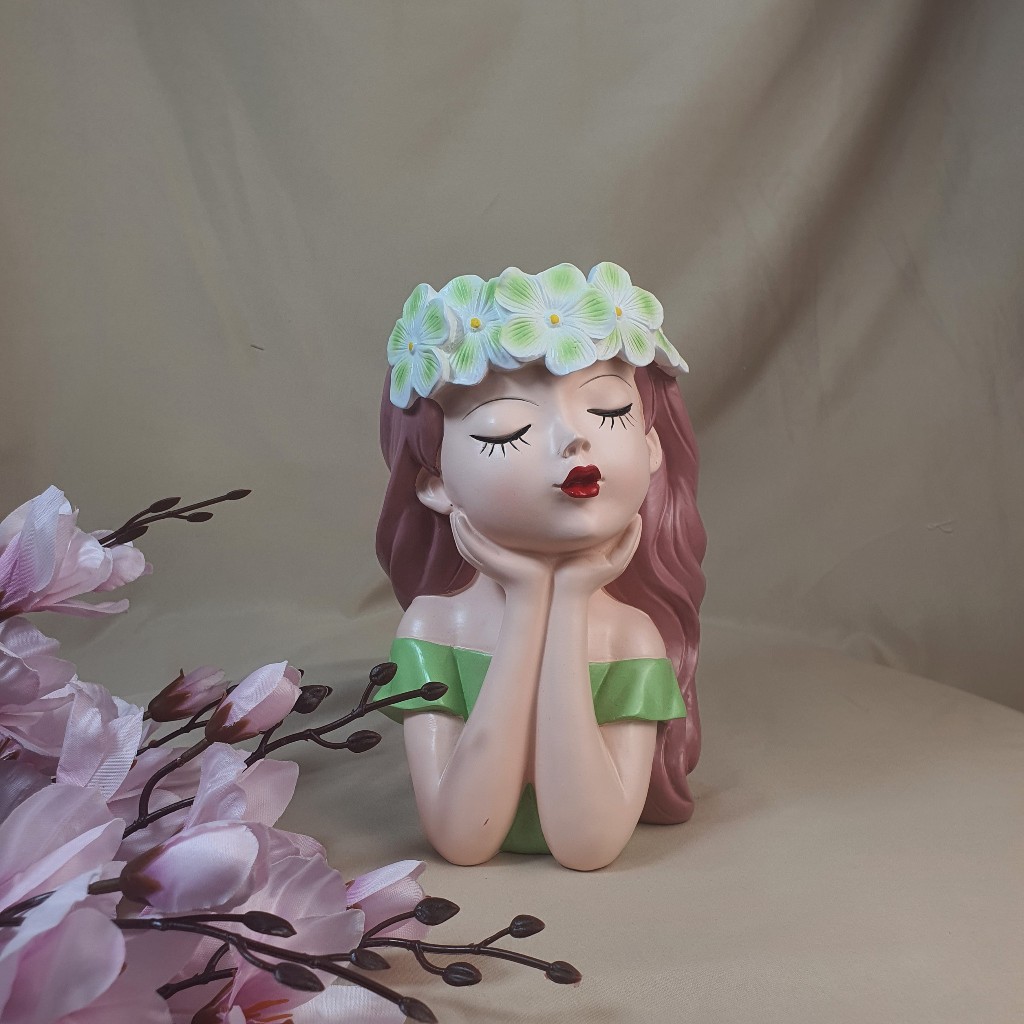 Bình hoa cô gái decor bình hoa cô gái chống càm bình hoa cô gái thiên thần bình hoa cô gái tóc mây bình hoa cô gái