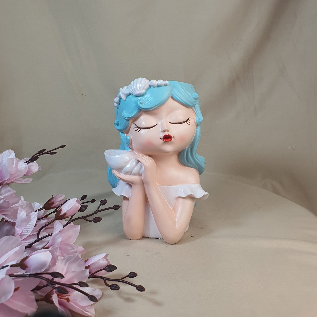 Bình hoa cô gái decor bình hoa cô gái chống càm bình hoa cô gái thiên thần bình hoa cô gái tóc mây bình hoa cô gái