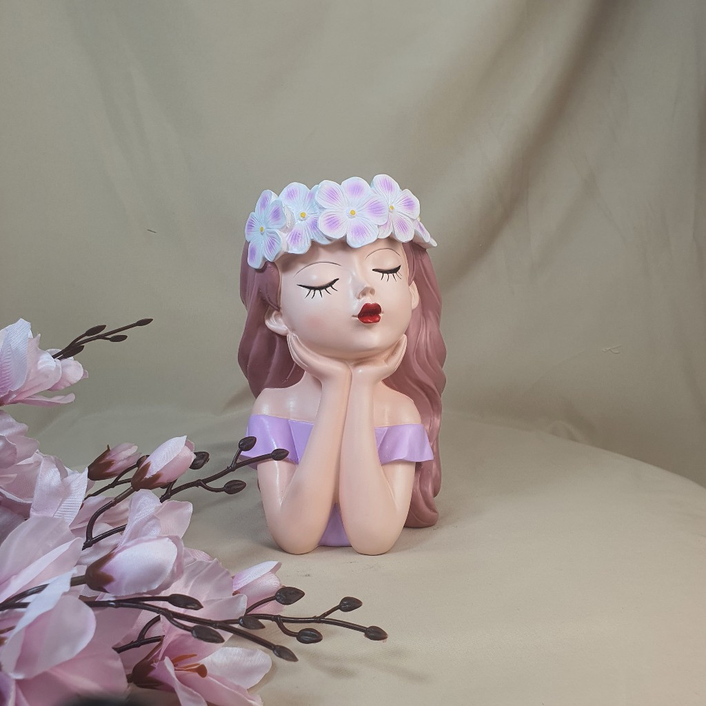 Bình hoa cô gái decor bình hoa cô gái chống càm bình hoa cô gái thiên thần bình hoa cô gái tóc mây bình hoa cô gái