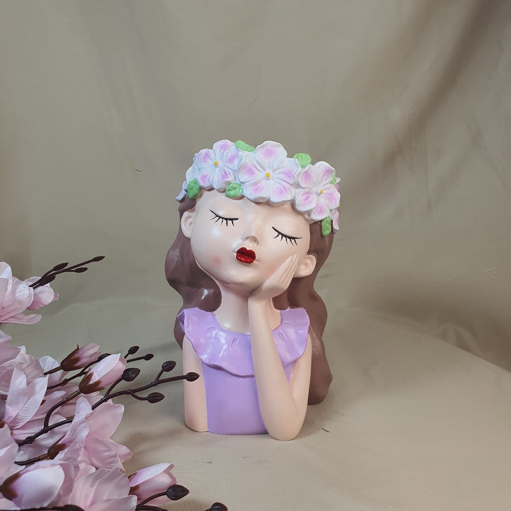 Bình hoa cô gái decor bình hoa cô gái chống càm bình hoa cô gái thiên thần bình hoa cô gái tóc mây bình hoa cô gái