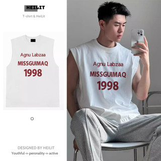 Áo Ba Lỗ Nam Họa Tiết Chữ 1998 Nổi Bật HeiLit Tank Top Nam Chất Vải Cotton Dày Dặn Thoải Mái
