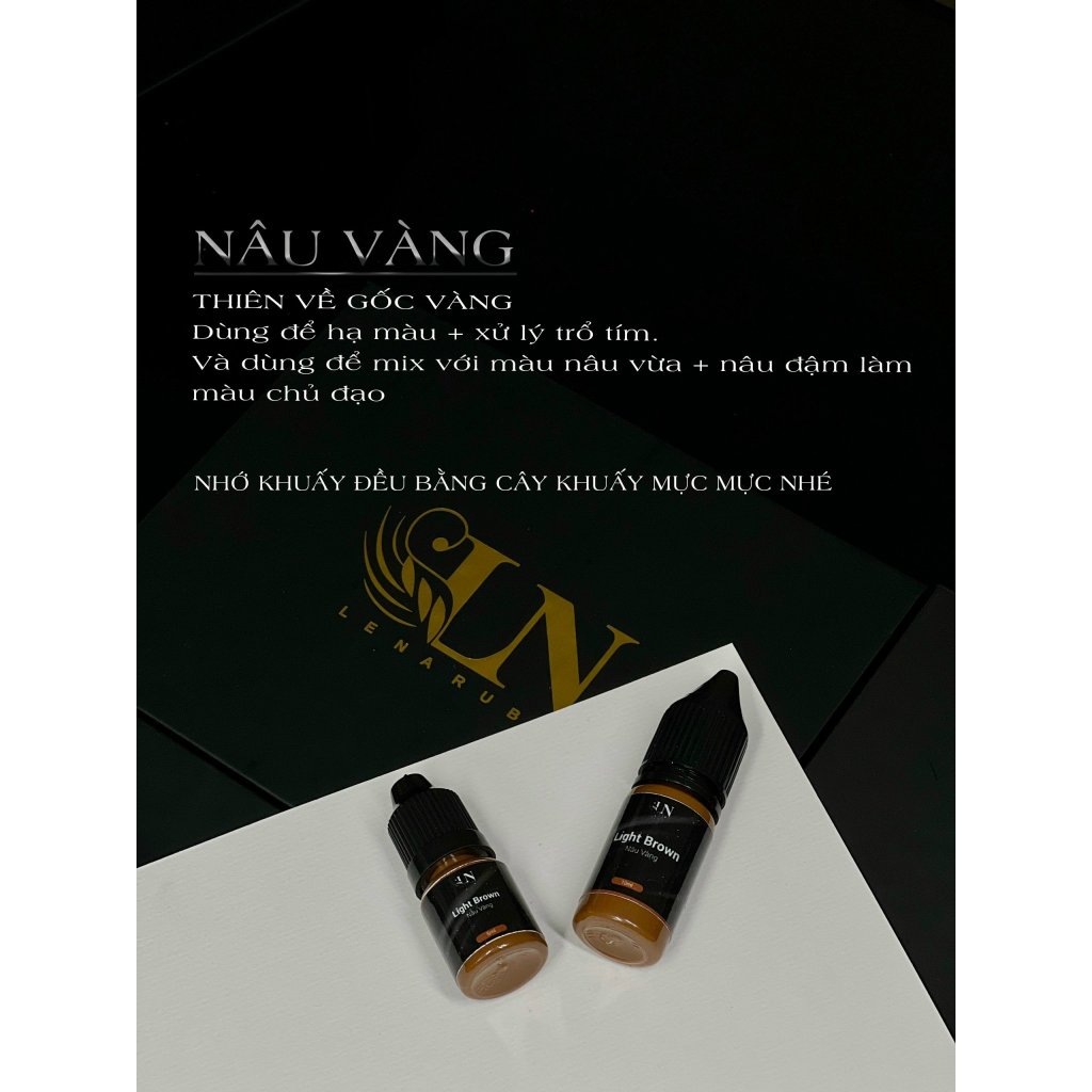 LÊ NA RUBY ]  mực mày màu NÂU VÀNG xử lý