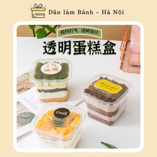 Set 10 Hộp Mousse Nhựa Vuông Đựng Bánh kem, bánh Tiramisu